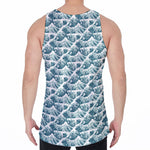 Japanese Kanagawa Wave Pattern Print Men's Velvet Tank Top