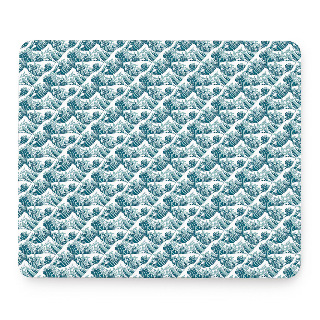 Japanese Kanagawa Wave Pattern Print Mouse Pad