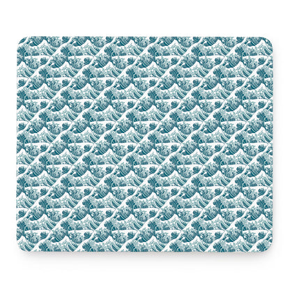 Japanese Kanagawa Wave Pattern Print Mouse Pad