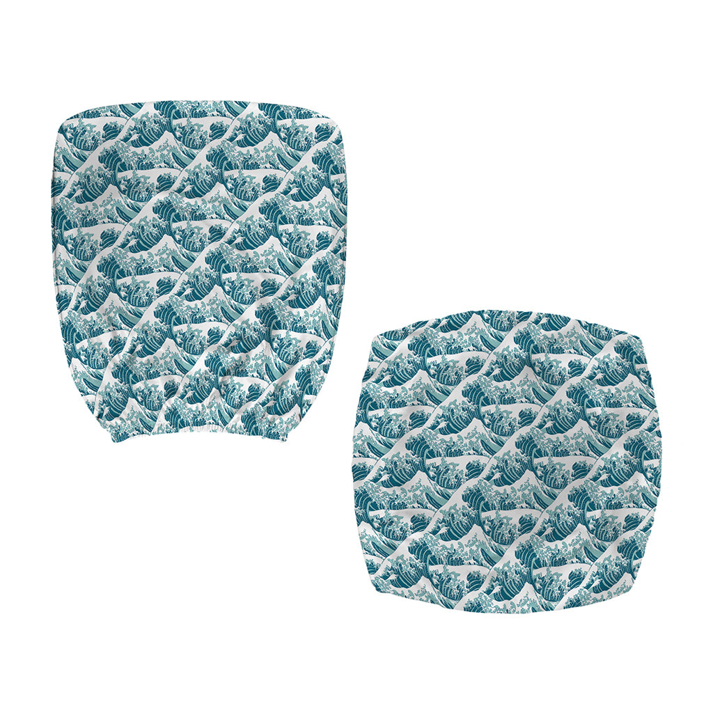 Japanese Kanagawa Wave Pattern Print Office Chair Cover