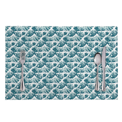 Japanese Kanagawa Wave Pattern Print Placemat