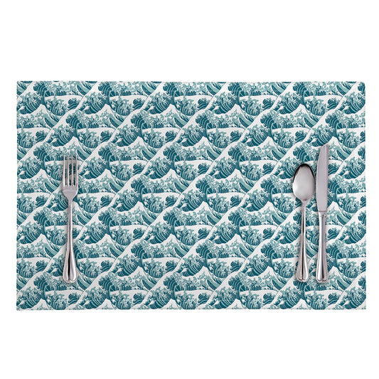 Japanese Kanagawa Wave Pattern Print Placemat