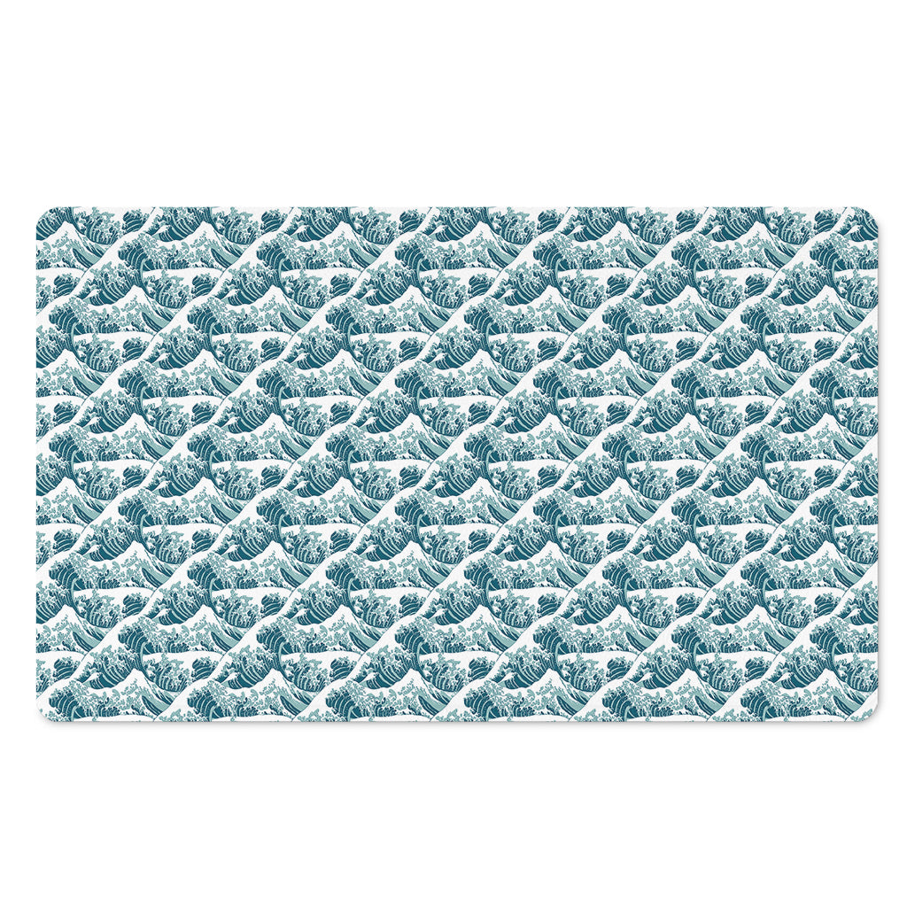 Japanese Kanagawa Wave Pattern Print Polyester Doormat