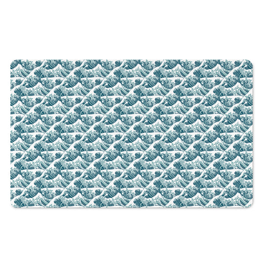 Japanese Kanagawa Wave Pattern Print Polyester Doormat