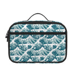 Japanese Kanagawa Wave Pattern Print Portable Lunch Bag