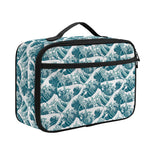 Japanese Kanagawa Wave Pattern Print Portable Lunch Bag