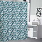 Japanese Kanagawa Wave Pattern Print Premium Shower Curtain