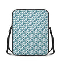 Japanese Kanagawa Wave Pattern Print Rectangular Crossbody Bag