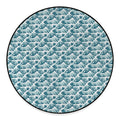Japanese Kanagawa Wave Pattern Print Round Floor Mat