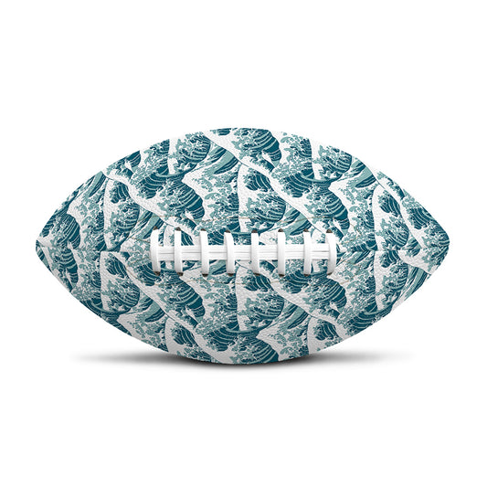 Japanese Kanagawa Wave Pattern Print Rugby Ball