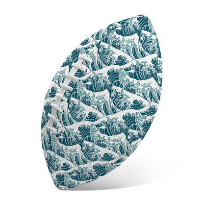 Japanese Kanagawa Wave Pattern Print Rugby Ball