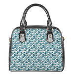 Japanese Kanagawa Wave Pattern Print Shoulder Handbag