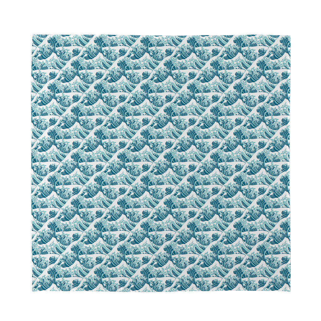 Japanese Kanagawa Wave Pattern Print Silk Bandana