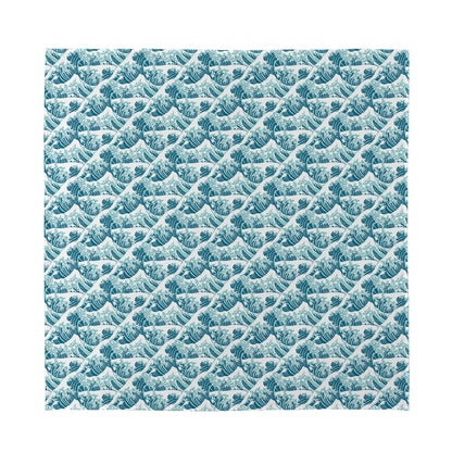 Japanese Kanagawa Wave Pattern Print Silk Bandana