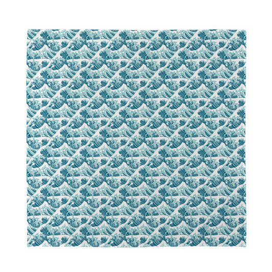 Japanese Kanagawa Wave Pattern Print Silk Bandana
