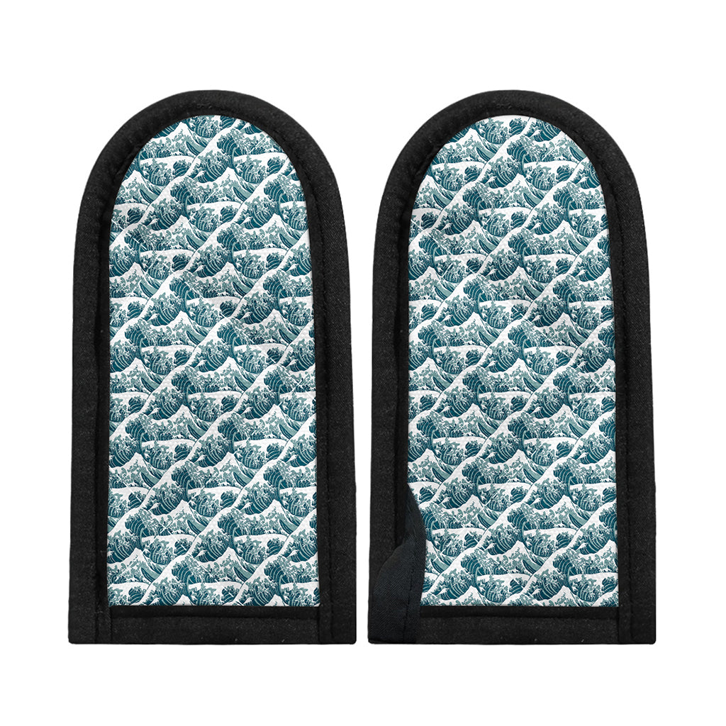 Japanese Kanagawa Wave Pattern Print Skillet Handle Cover