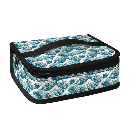 Japanese Kanagawa Wave Pattern Print Small Lunch Bag