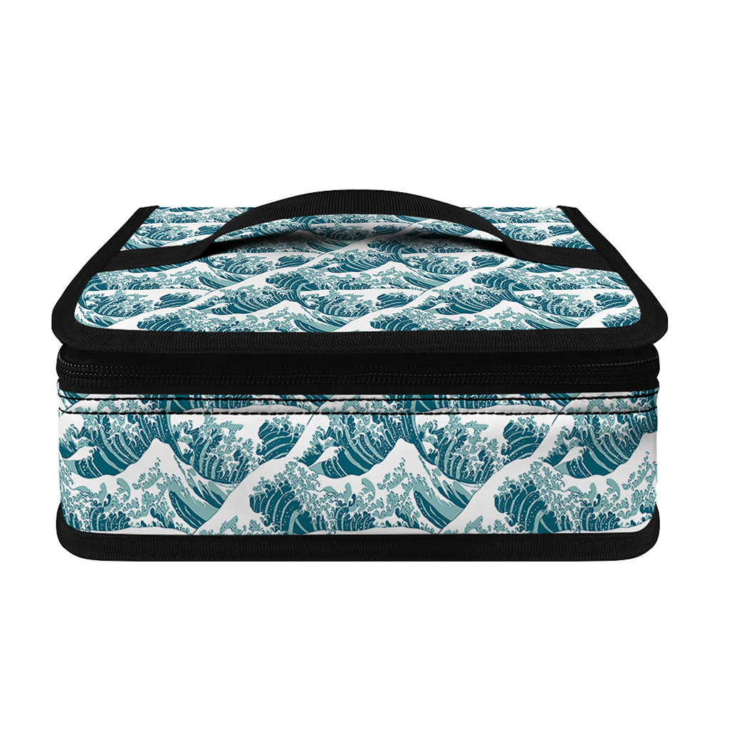 Japanese Kanagawa Wave Pattern Print Small Lunch Bag