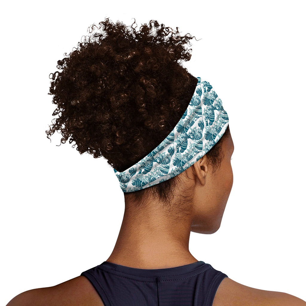 Japanese Kanagawa Wave Pattern Print Sports Headband