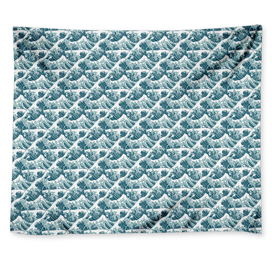 Japanese Kanagawa Wave Pattern Print Tapestry