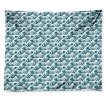 Japanese Kanagawa Wave Pattern Print Tapestry