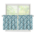 Japanese Kanagawa Wave Pattern Print Tier Curtains