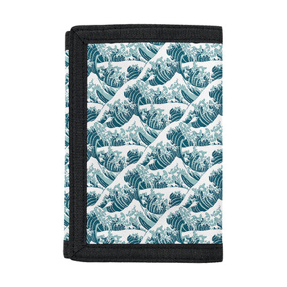 Japanese Kanagawa Wave Pattern Print Trifold Wallet