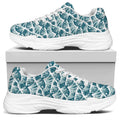 Japanese Kanagawa Wave Pattern Print White Chunky Shoes