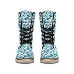 Japanese Kanagawa Wave Pattern Print Winter Boots