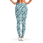 Japanese Kanagawa Wave Pattern Print Women's Leggings