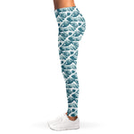 Japanese Kanagawa Wave Pattern Print Women's Leggings