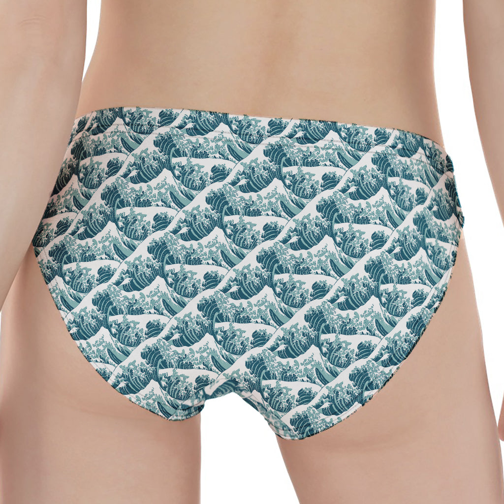 Japanese Kanagawa Wave Pattern Print Women's Panties