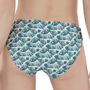 Japanese Kanagawa Wave Pattern Print Women's Panties