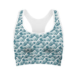 Japanese Kanagawa Wave Pattern Print Women's Sports Bra