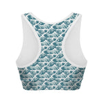Japanese Kanagawa Wave Pattern Print Women's Sports Bra