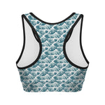 Japanese Kanagawa Wave Pattern Print Women's Sports Bra