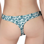 Japanese Kanagawa Wave Pattern Print Women's Thong