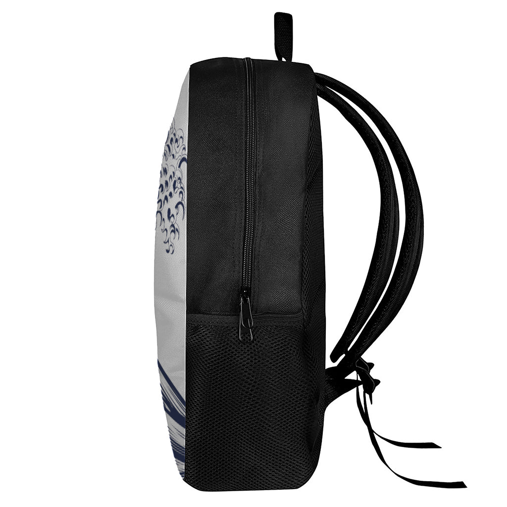 Japanese Kanagawa Wave Print 17 Inch Backpack