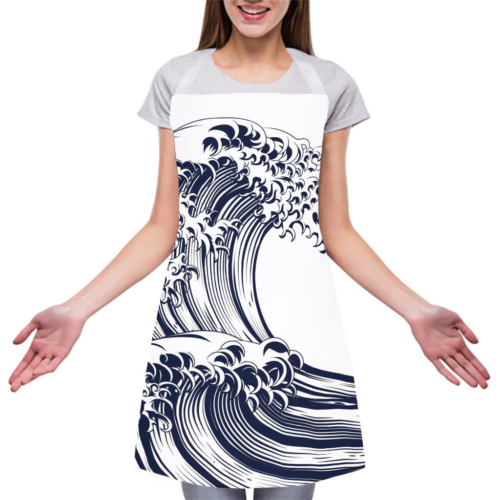 Japanese Kanagawa Wave Print Adjustable Apron