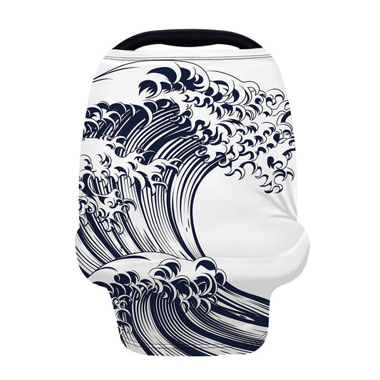Japanese Kanagawa Wave Print Baby Seat Cover
