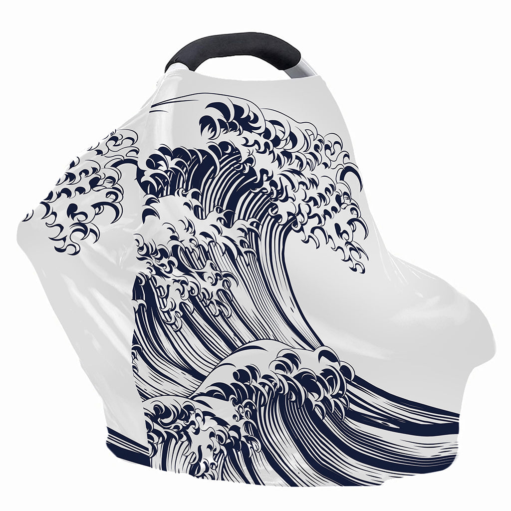 Japanese Kanagawa Wave Print Baby Seat Cover