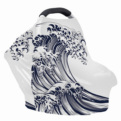 Japanese Kanagawa Wave Print Baby Seat Cover