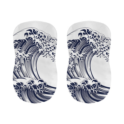 Japanese Kanagawa Wave Print Bar Stool Covers