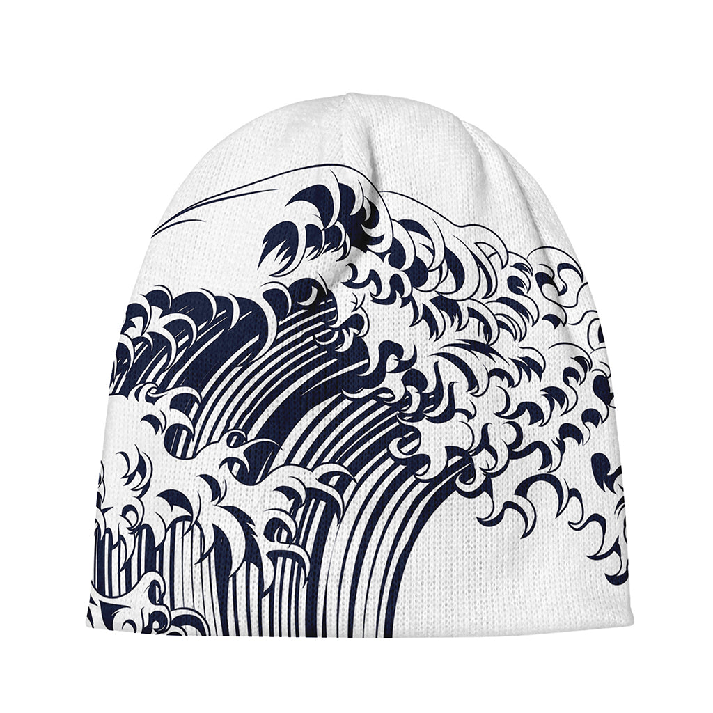 Japanese Kanagawa Wave Print Beanie