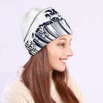 Japanese Kanagawa Wave Print Beanie