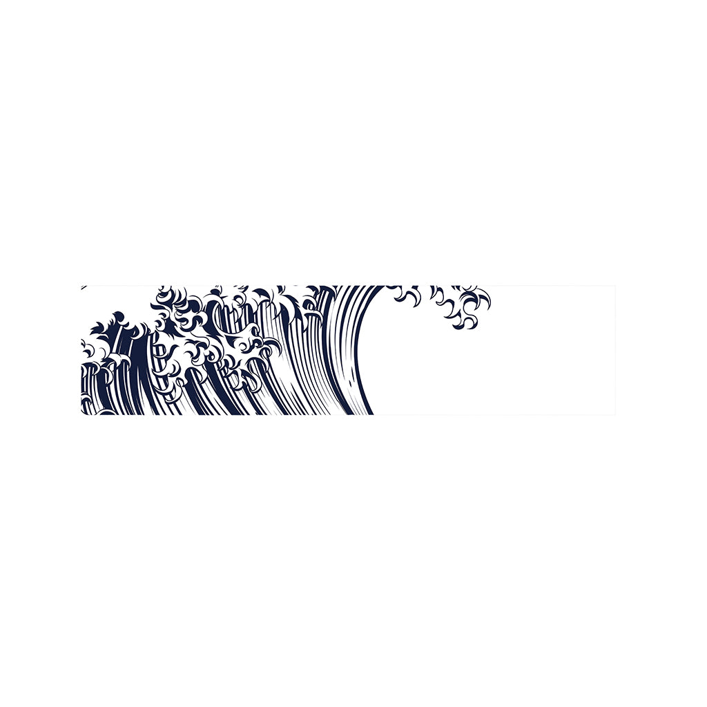 Japanese Kanagawa Wave Print Bed Runner
