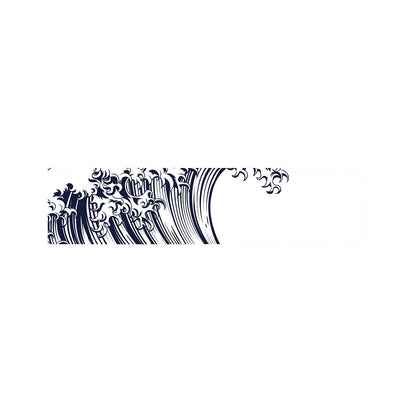 Japanese Kanagawa Wave Print Bed Runner