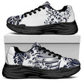 Japanese Kanagawa Wave Print Black Chunky Shoes