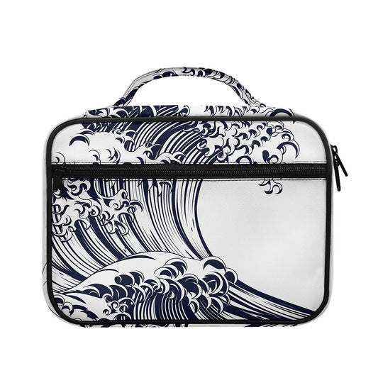 Japanese Kanagawa Wave Print Briefcase Bible Bag