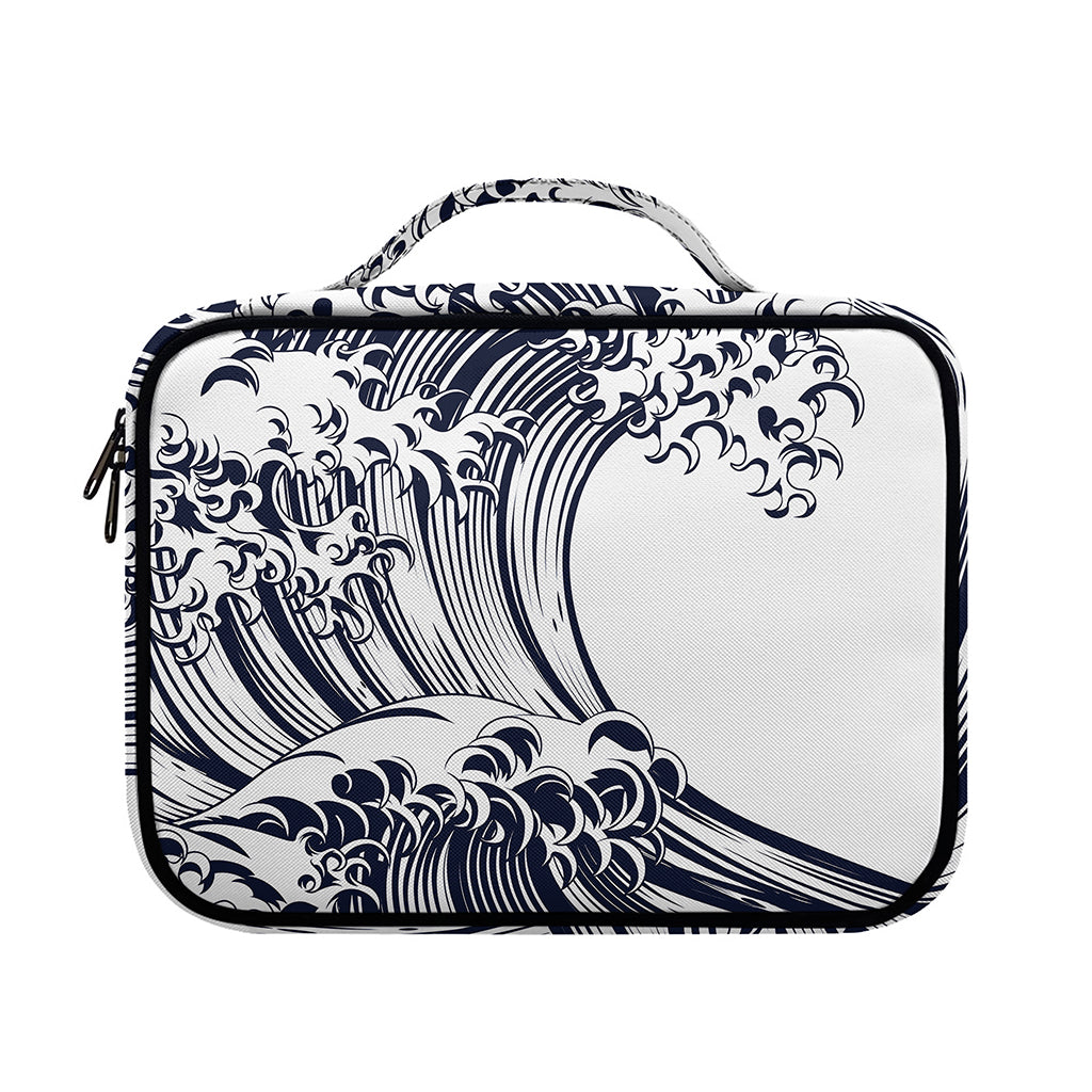 Japanese Kanagawa Wave Print Briefcase Bible Bag